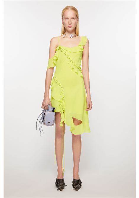 vestito con rouche donna giallo in poliestere ACNE STUDIOS | A20643CYI